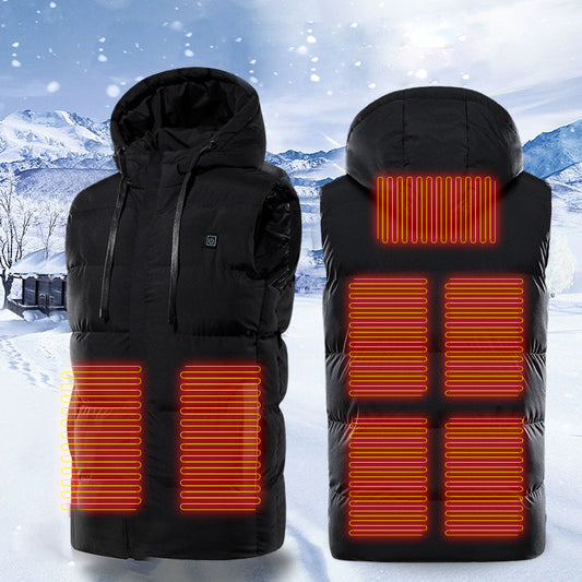 Winter Intelligent Heating Vest Hooded Heating Cotton Clothing