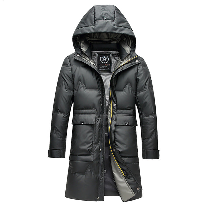 Men's Thickened Simple Hooded Down Jacket