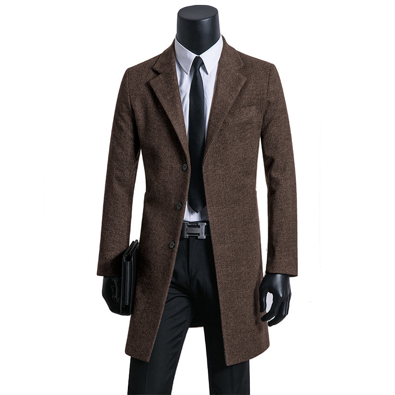 Woolen Coat Men's Windbreaker Leisure Suit Thick