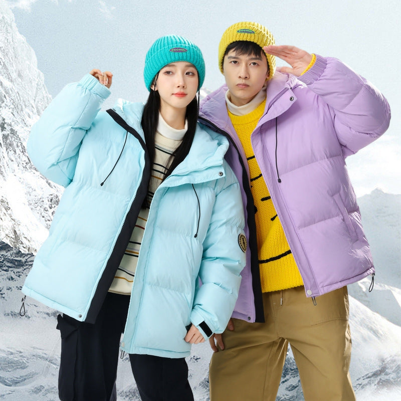 All-matching Couple Style Luminous Fabric Casual Cold-resistant Warm Hooded