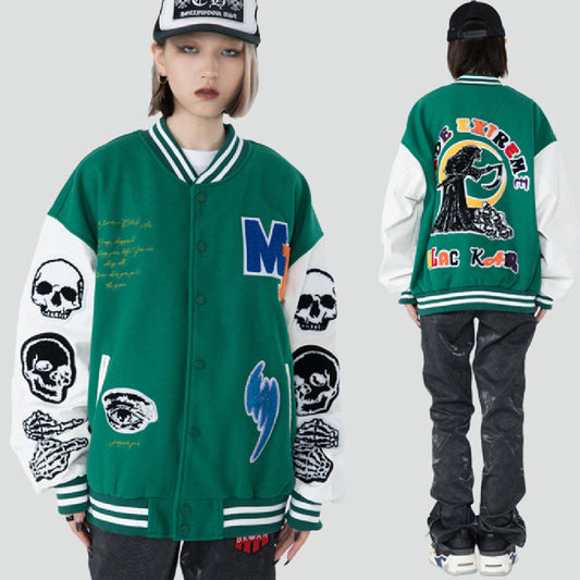 Skull Street Retro Baseballtrikot für Herren