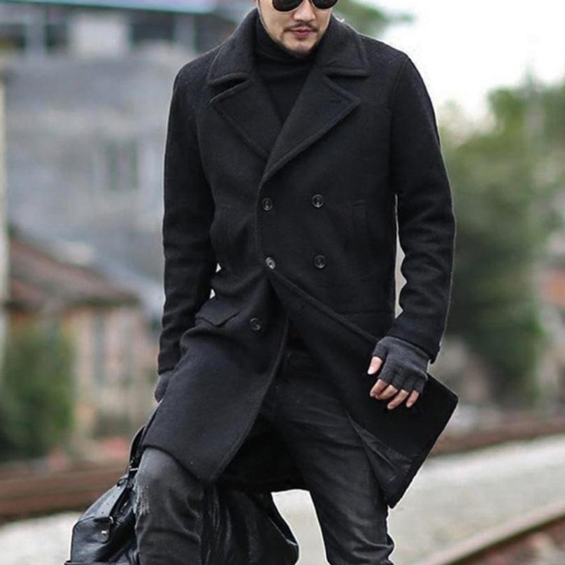 Slim woolen overcoat coat