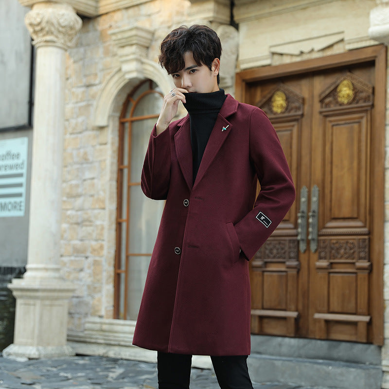 Slim youth woolen coat