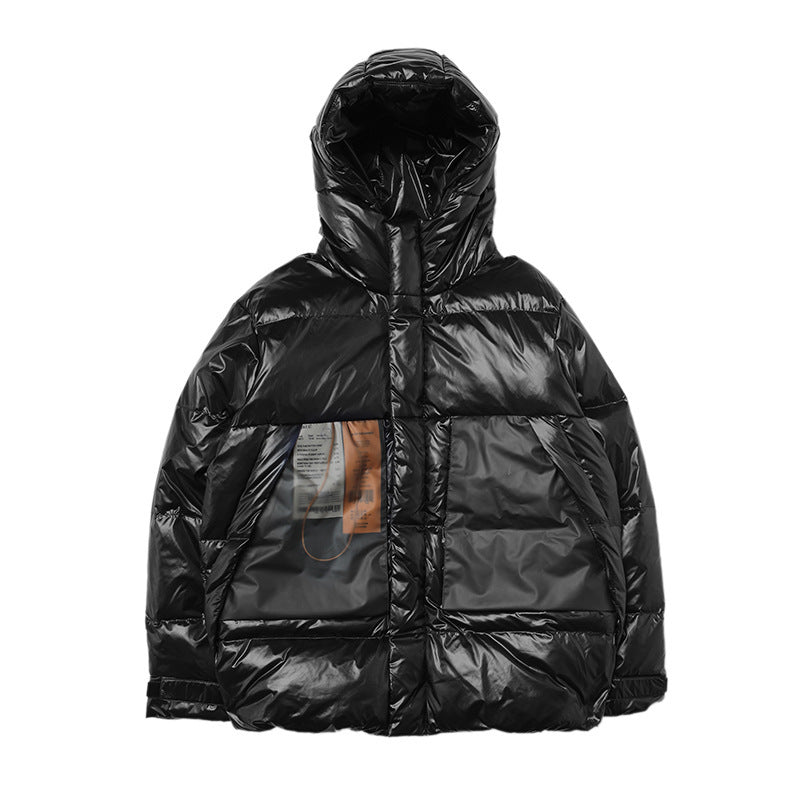 Glossy short men's down jacket