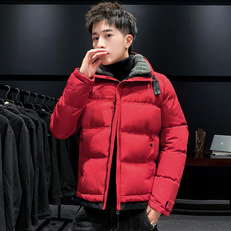 Men's hooded thickened youth Korean bread jacket