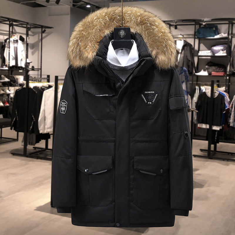 Men's Thick Fur Collar men's Hooded Jacket