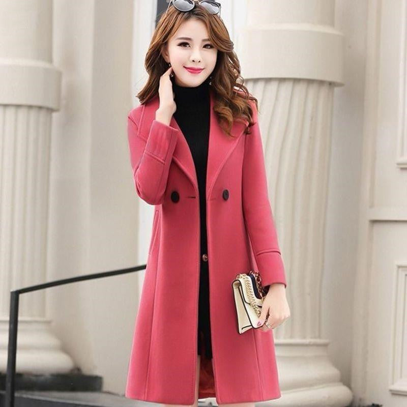 Thick Woolen Coat Women Middle-Aged and Elderly Plus Cotton