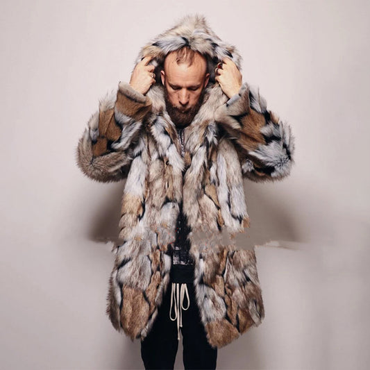 Men's Fur Coat Long Hair Jacket