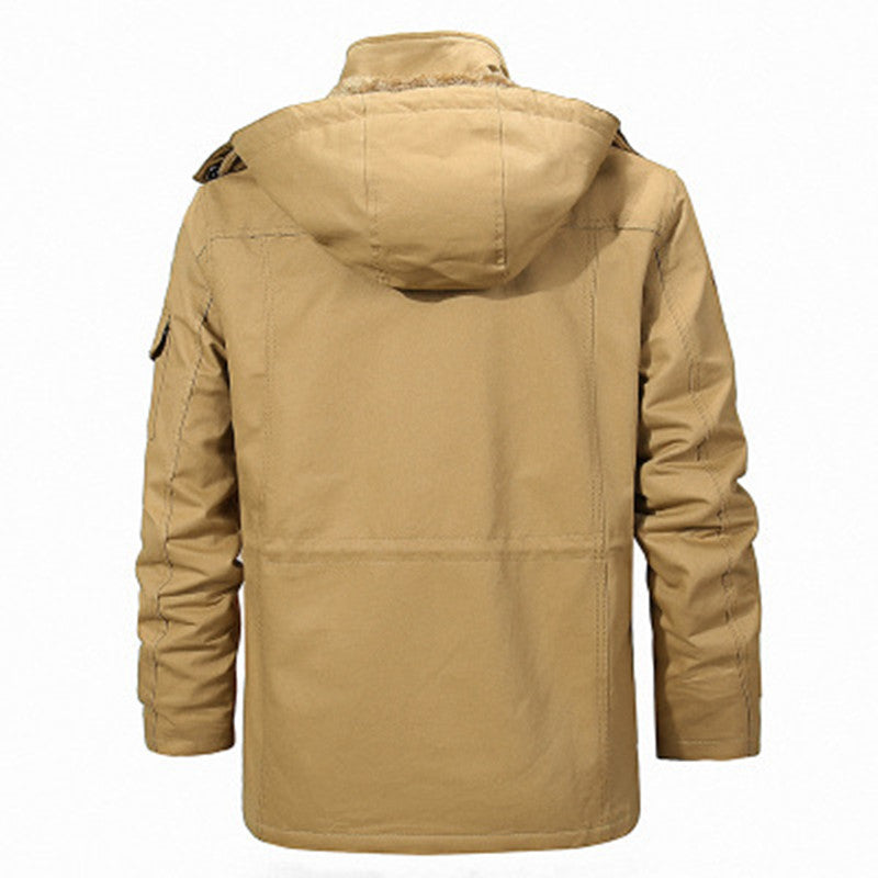 Men's Winter Plush Detachable Cotton Casual Jacket