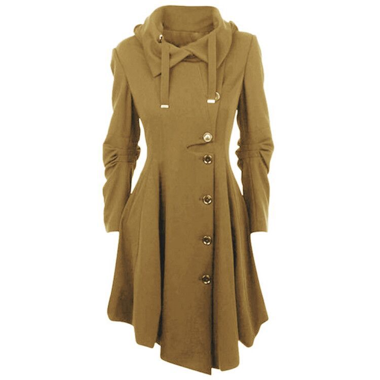 New European And American Irregular Hem Double-Sided Woolen Coat