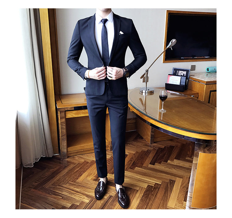 One button suit two-piece men's suit