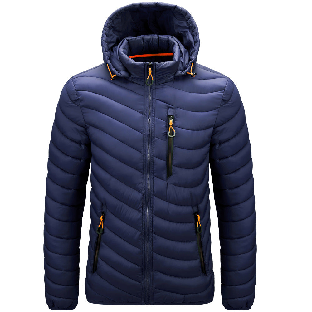 Men's detachable hooded cotton jacket