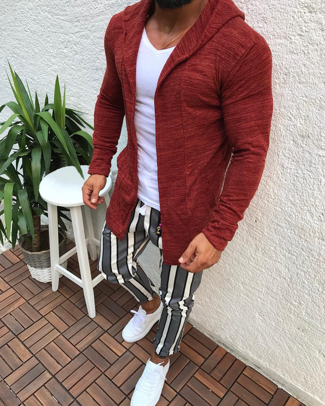 Long sleeve hooded cardigan sweater