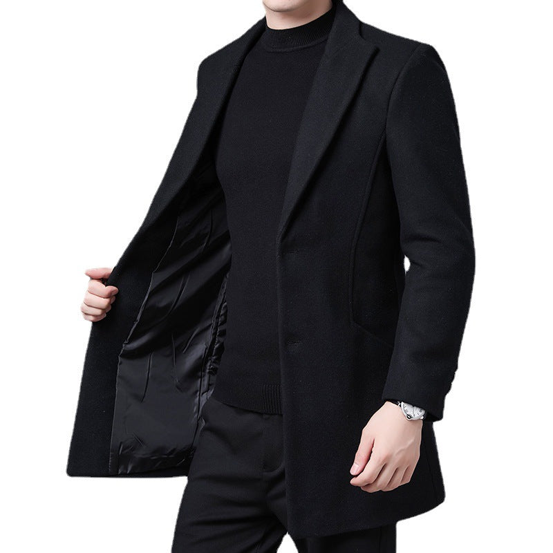 Men's Jacket With Wool Lapel Collar