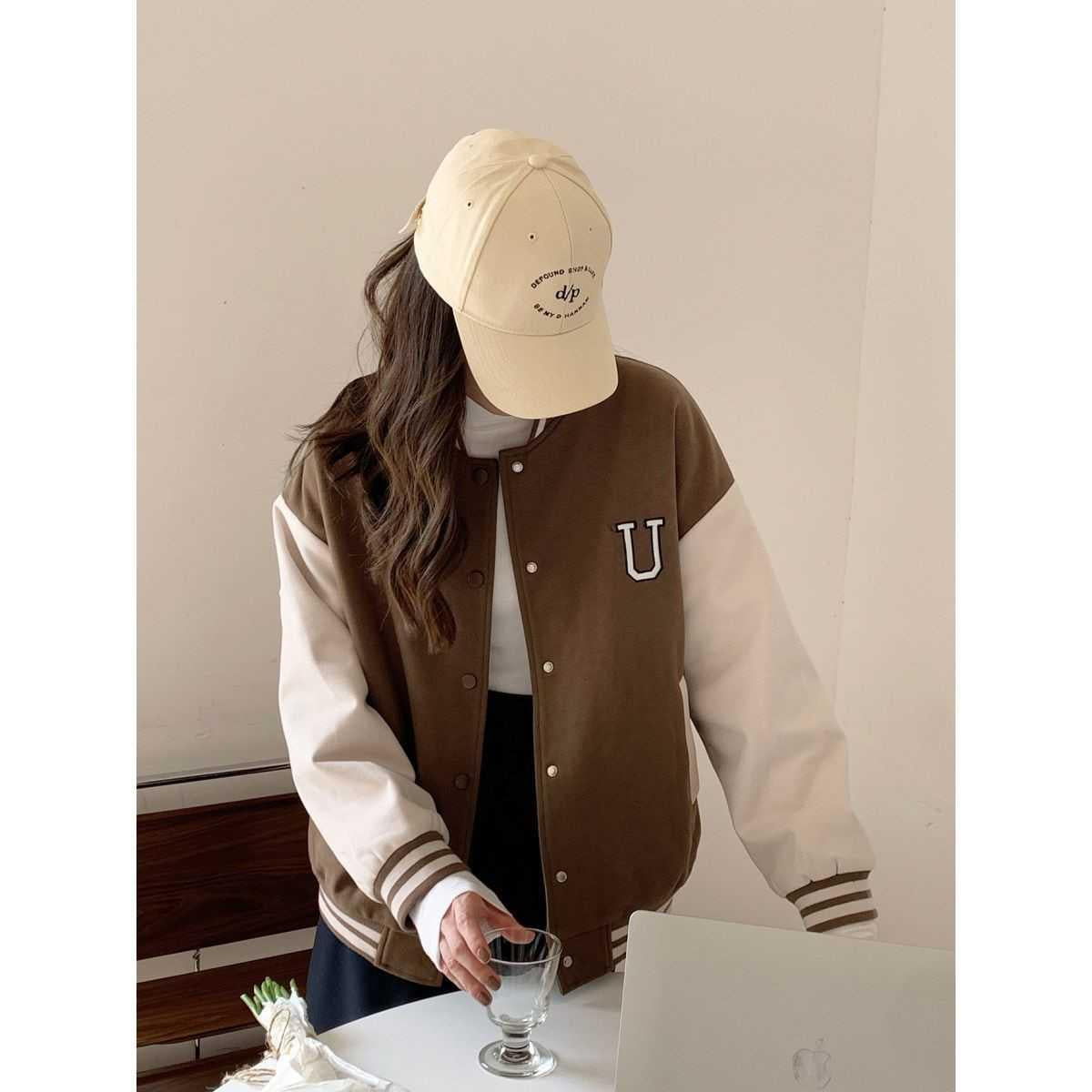 Women's Baseball Uniform Design Loose Casual Jacket