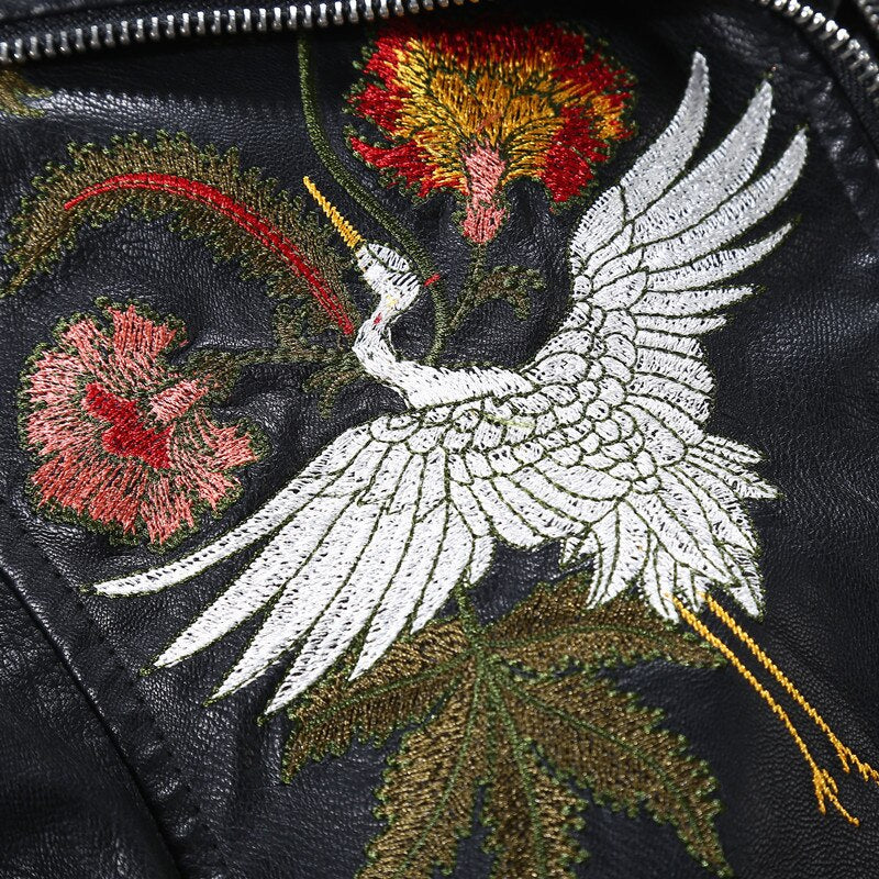 Embroidered leather jackets