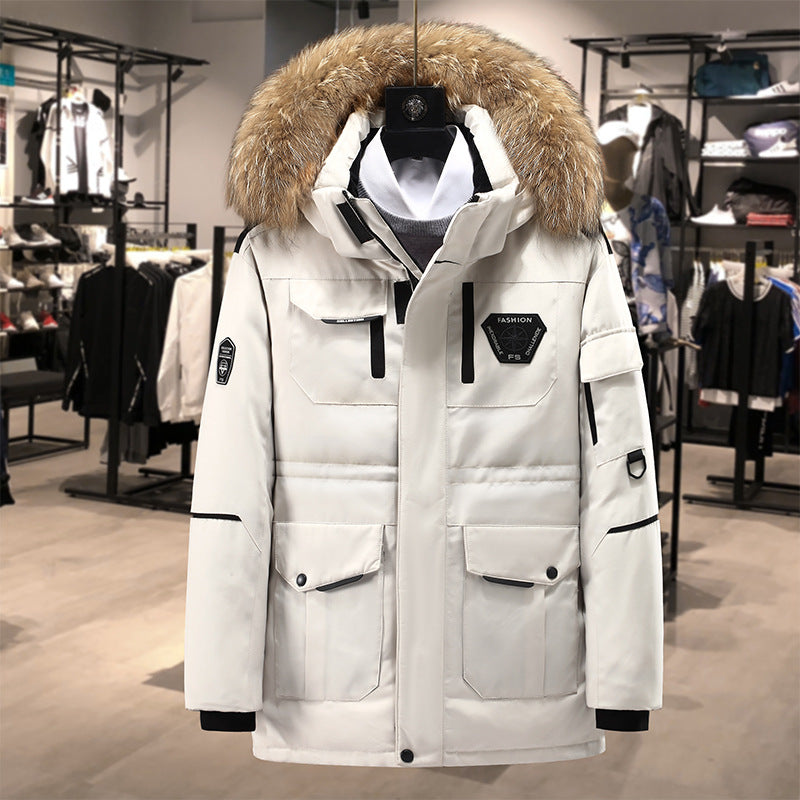 Men's Thick Fur Collar men's Hooded Jacket