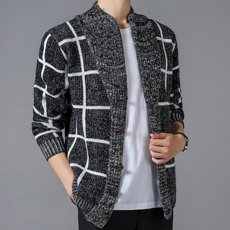 Men's Plaid Cardigan