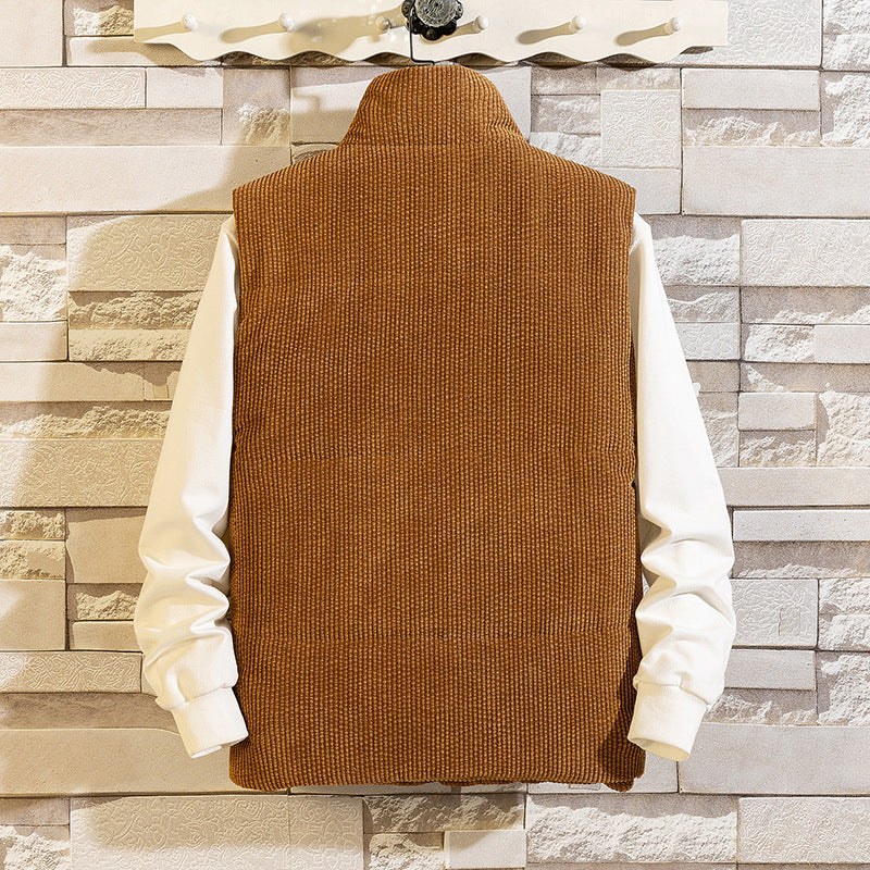 Down Cotton Vest Men's Trendy Brand Thick Corduroy Tooling