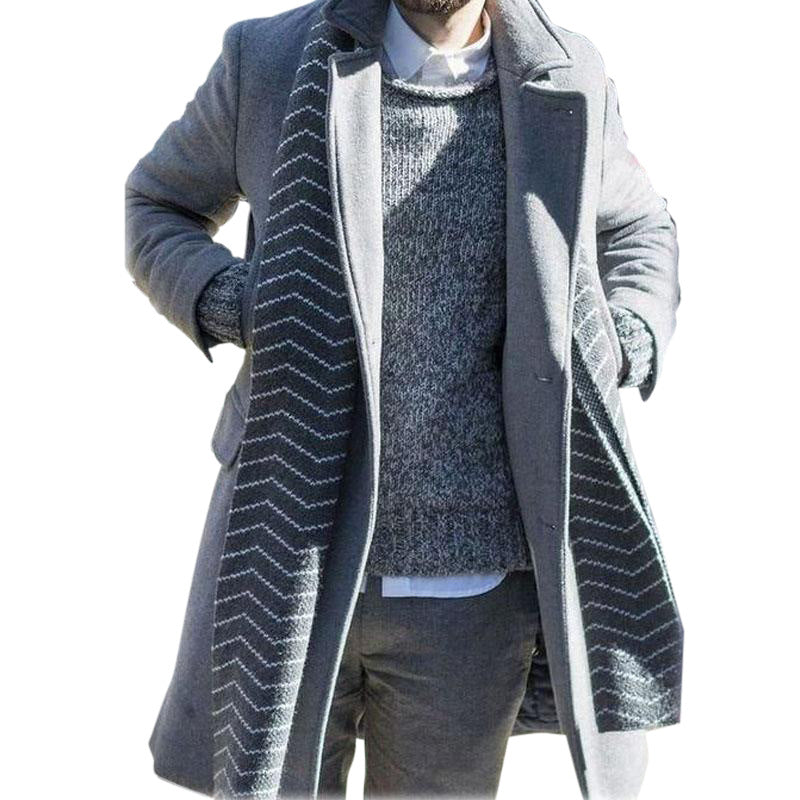 Casual lapel woolen loose single breasted coat