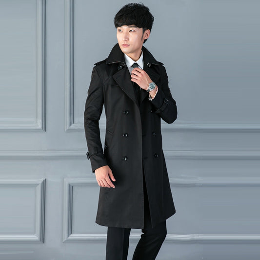 Long Double Breasted Spring And Autumn Slim British Business Coat