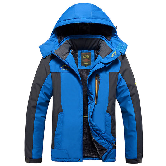 Fleece Padded Hooded Windproof Mountaineering Suit