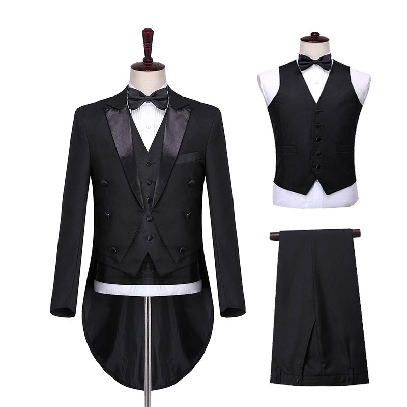 Fashionable Male Magician Black And White Light Tuxedo