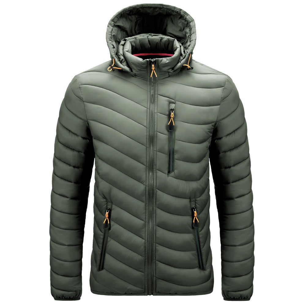 Men's detachable hooded cotton jacket