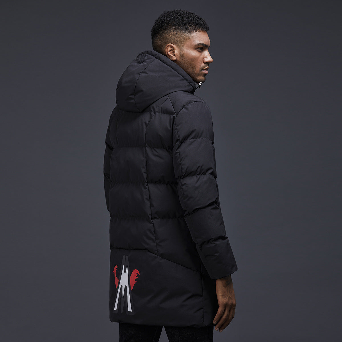 Medium and long cotton-padded jacket