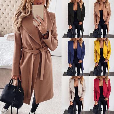 Lapel woolen coat