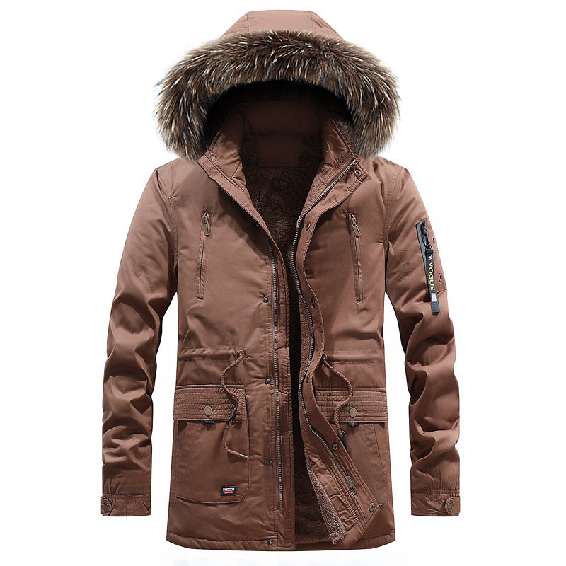 Baumwolle Herren Mittellange Koreanische Jacke Winter Plus Daunenjacke