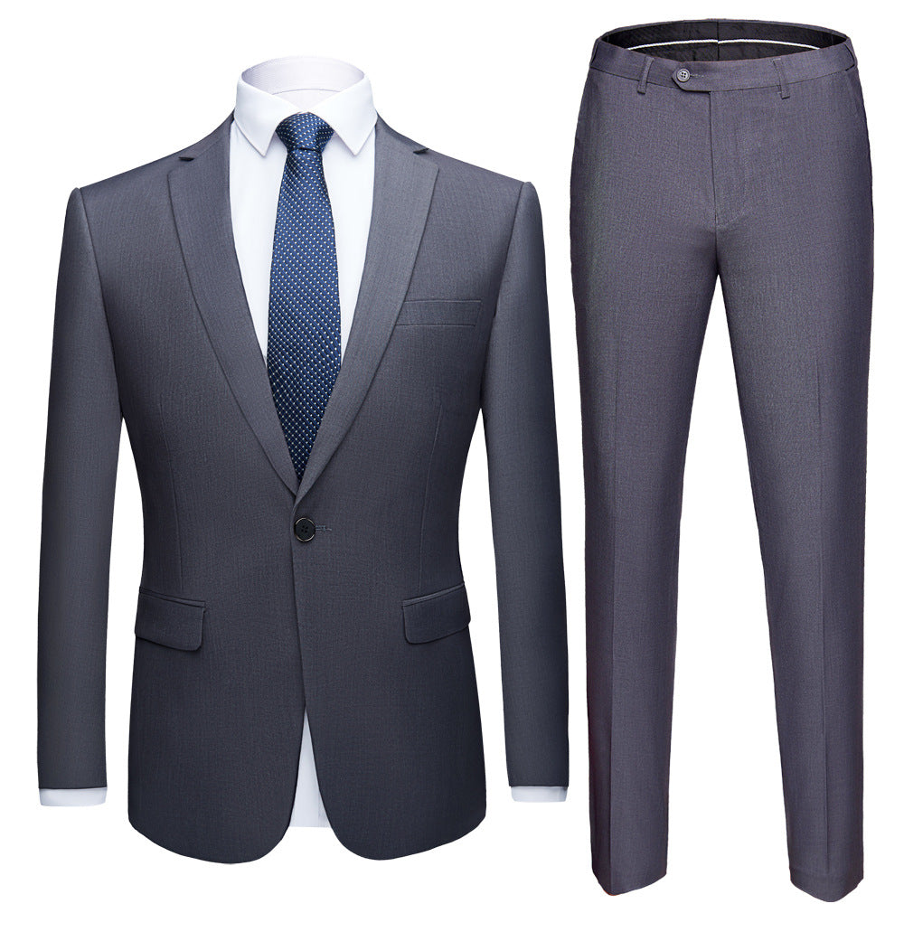 Solid Color 2-piece Small Suit Suit