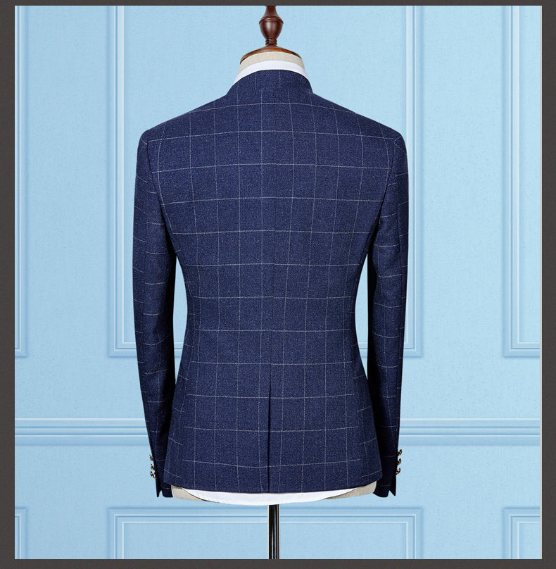 Business Men's Two piece Korean Style Slim Suit