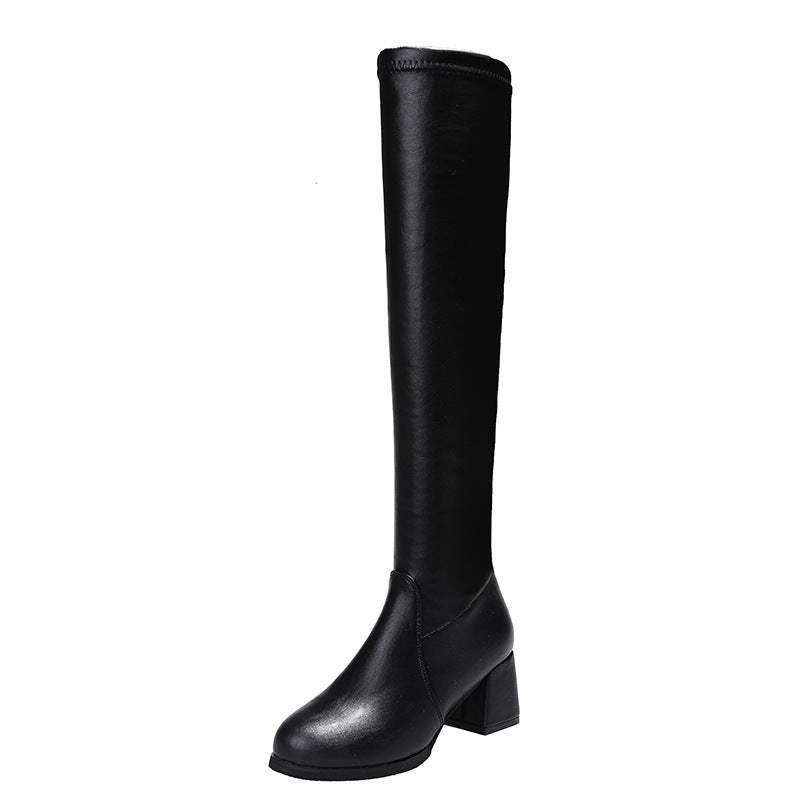 High Boots With Women's Side Zipper Over The Knee