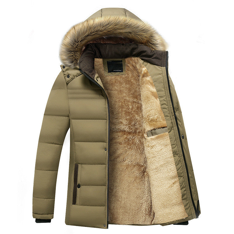 Herren Baumwolle gefütterte Jacke Plus Samt Dicke Baumwolle gefütterte Jacke Herbst Und Winter