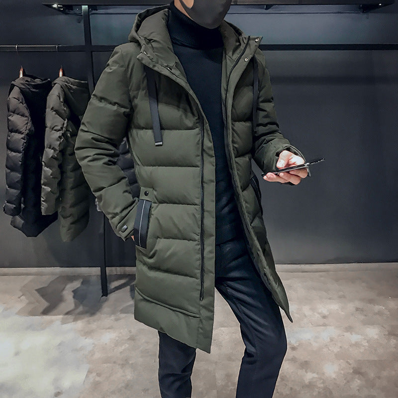 Winter Mid-Length Hooded Padded Men's Padded Jacket