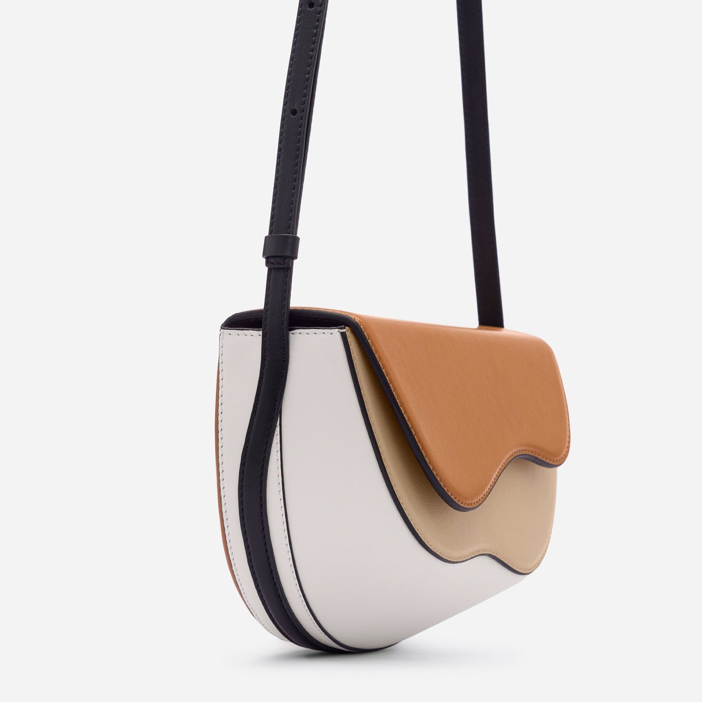 Spliced Single Shoulder Underarm Bag Contrast Bag Saddle Bag Crossbody Bag