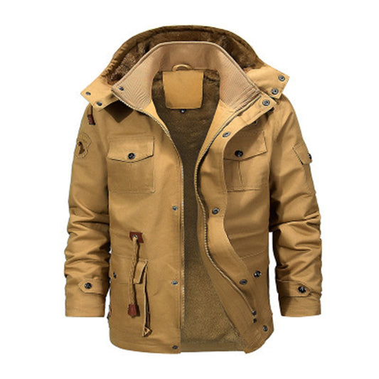 Men's Winter Plush Detachable Cotton Casual Jacket