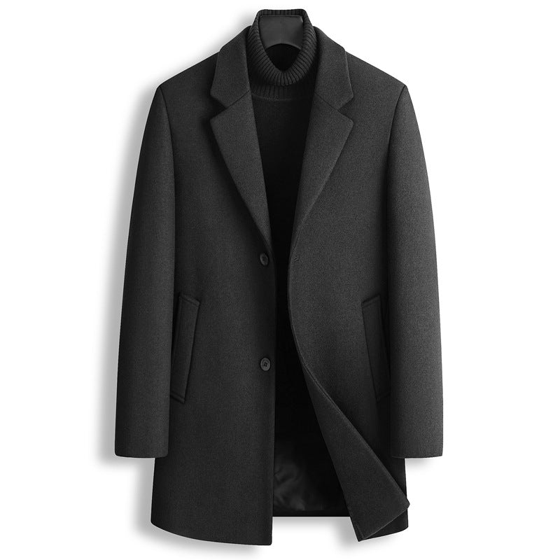 Men's Blazer Collar Single Breasted Wool Jacket