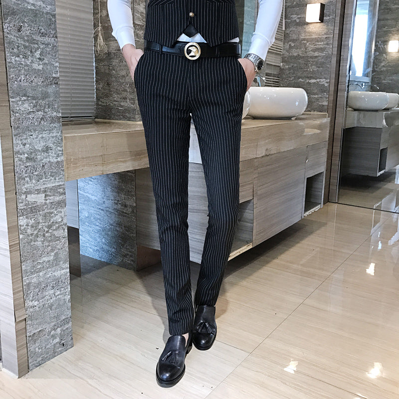 Striped men's vest and jacket trousers