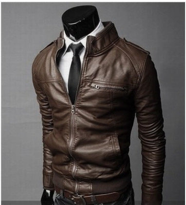 Winter men's leather jacket