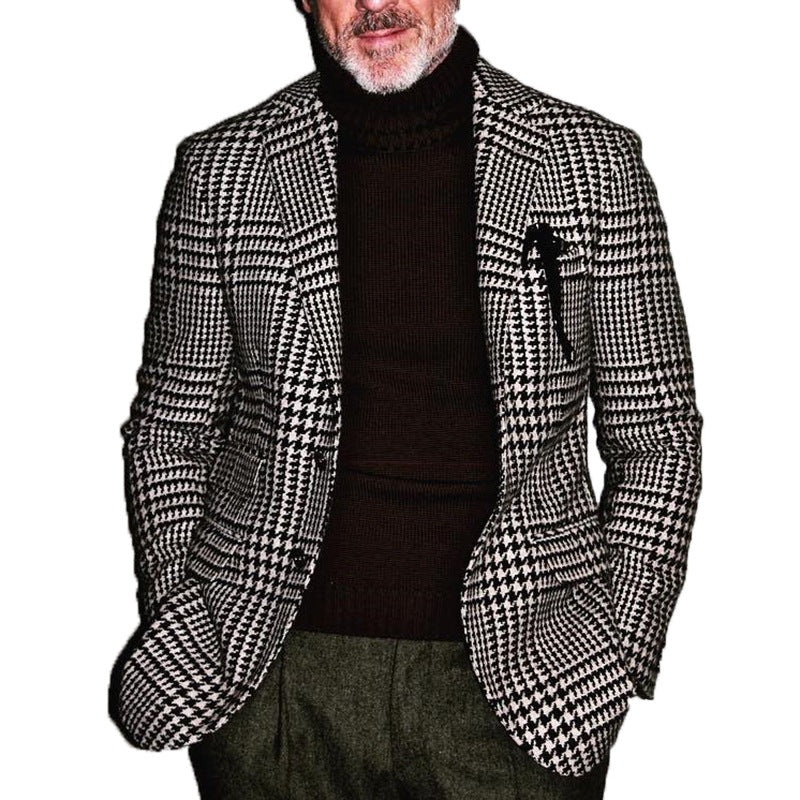 Neu Außenhandel männer Einreihige Schlank Plaid Casual Anzug Jacke