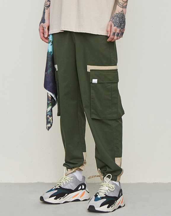 Drawstring beamed overall