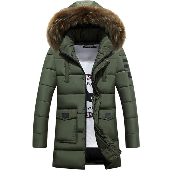 Men s Warm Coat Parka Hooded Jackets