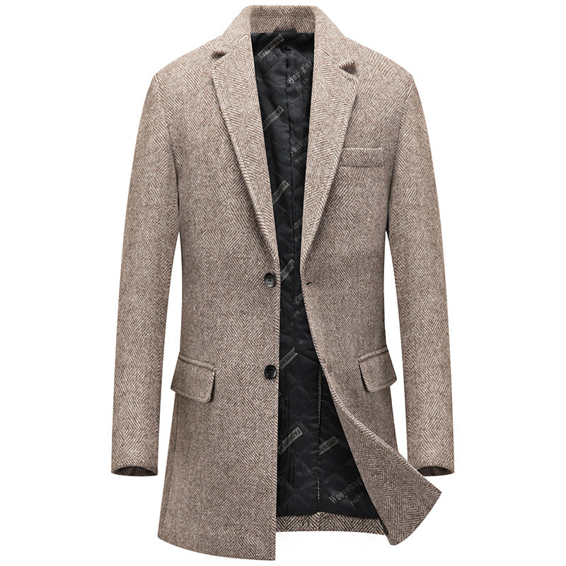 Men's Plaid Wool Coat Fashion