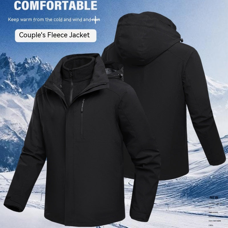 Wasserdichte, dicke 3-in-1-Jacke mit Fleecefutter