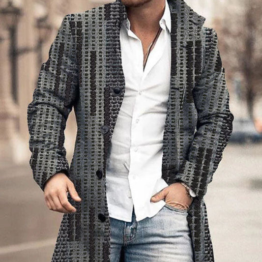 Winter New Men's Woolen Medium Long Casual Coat