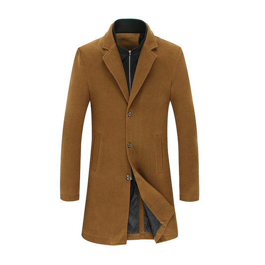 Woolen coat two-piece men's coat British style coat