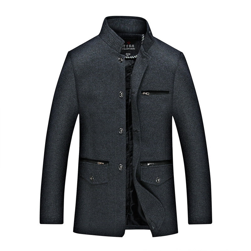 Middle-aged Men's Stand Collar Casual Jacket