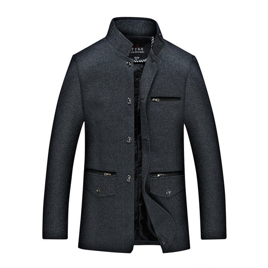 Middle-aged Men's Stand Collar Casual Jacket